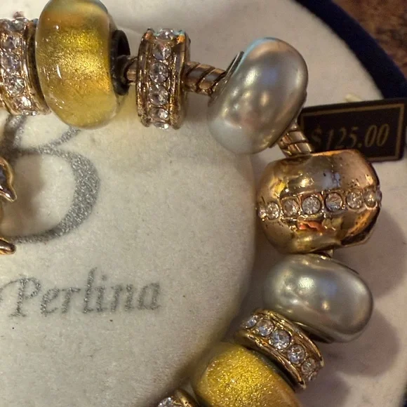 Bella Perlina Gold and Silver Beaded Bracelet - Picture 6 of 11